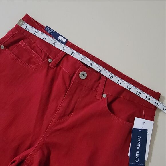 Bandolino Women's Mandie Signature Fit Mid Rise Straight Jean Apple Spice Red - Picture 8 of 16